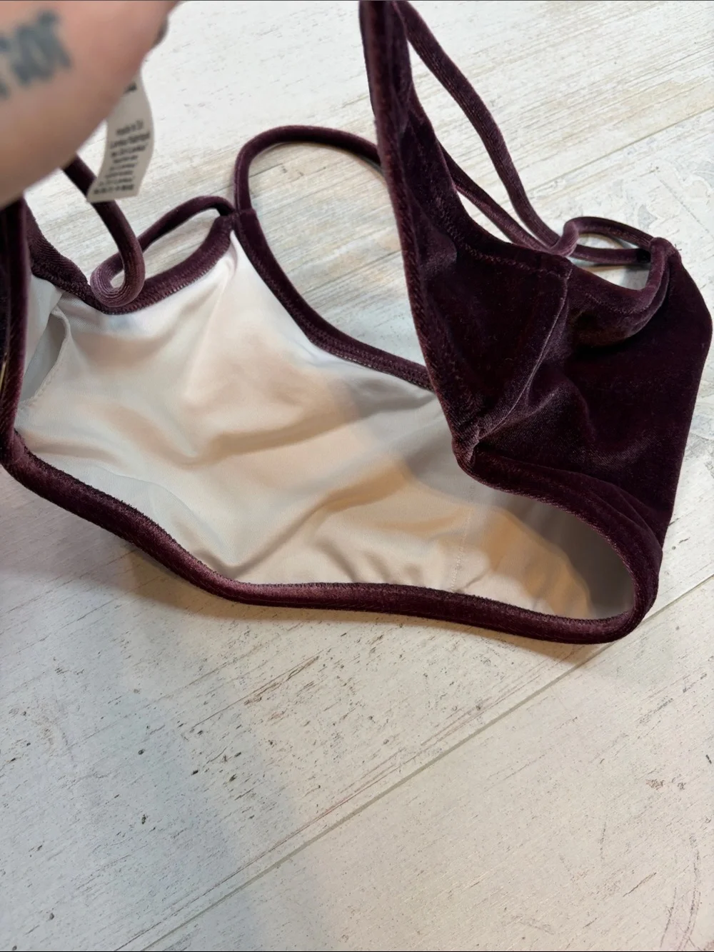 Pink Victorias Secret Purple Velvet Bikini Top Size Large